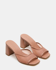 MADAME Mocha Square-Toe Mesh Mule Women's Heel | Steve Madden outlet