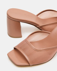 MADAME Mocha Square-Toe Mesh Mule Women's Heel | Steve Madden outlet