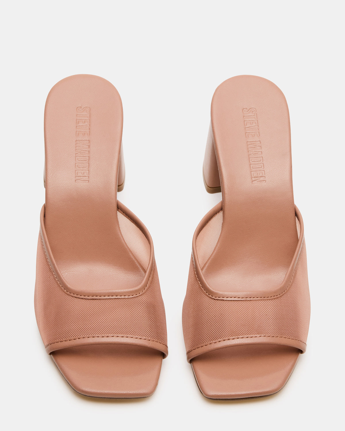 MADAME Mocha Square-Toe Mesh Mule Women's Heel | Steve Madden outlet
