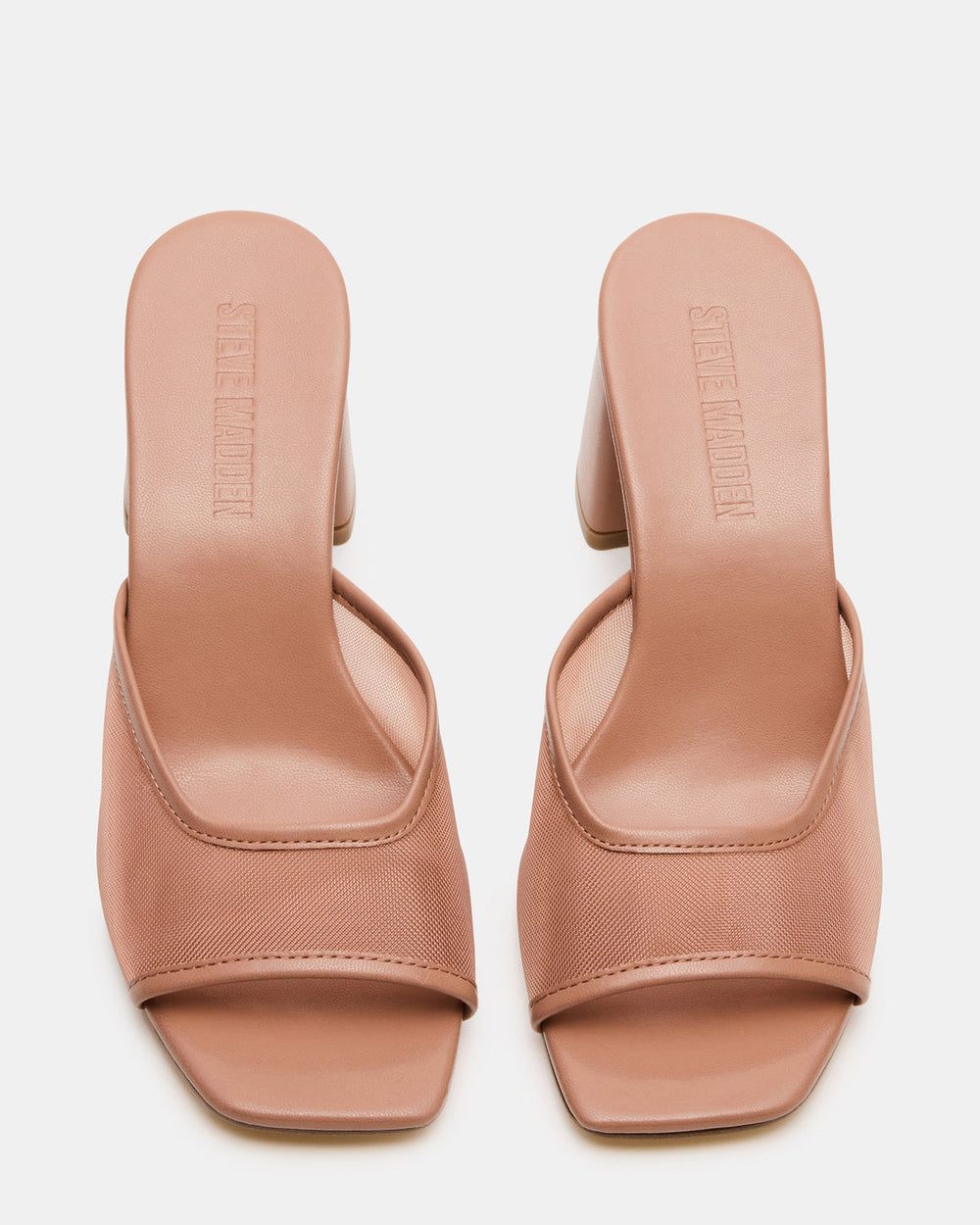 MADAME Mocha Square-Toe Mesh Mule Women's Heel | Steve Madden outlet