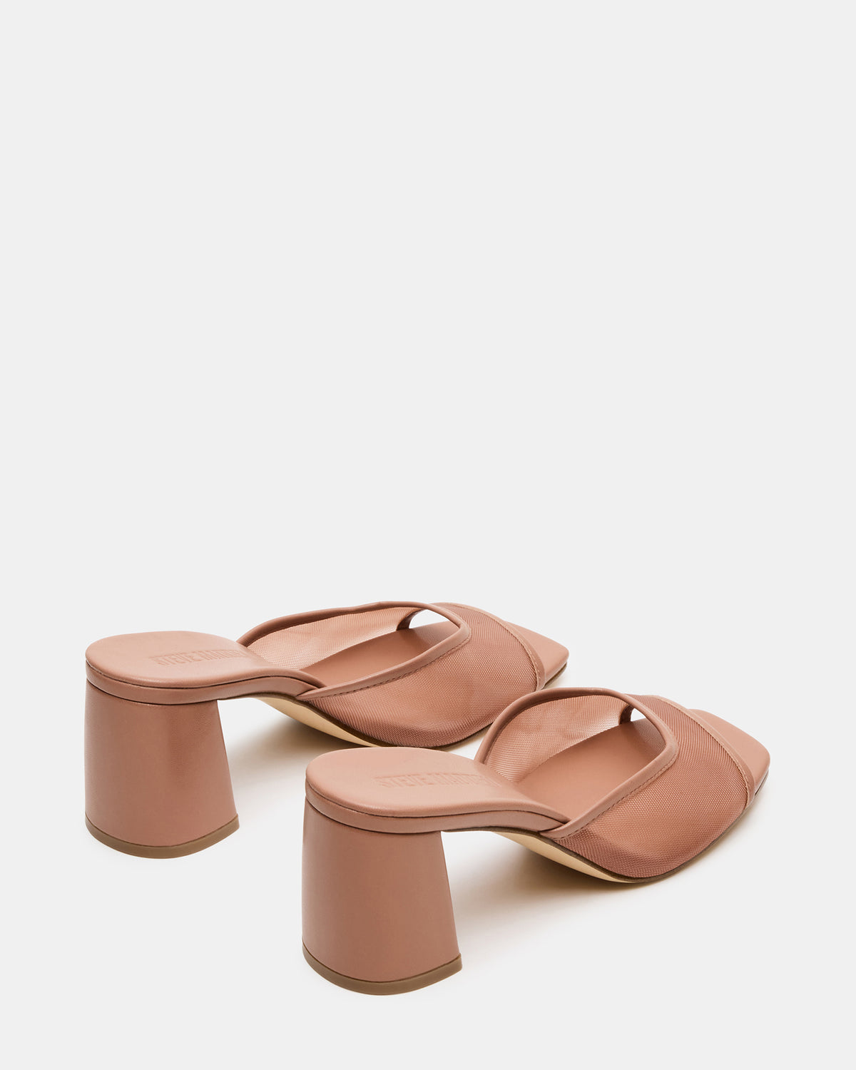 MADAME Mocha Square-Toe Mesh Mule Women's Heel | Steve Madden outlet