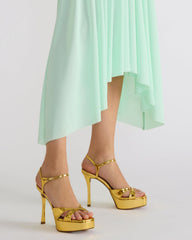 SCARLET Gold Square-Toe Strappy Platform Women's Heel | Steve Madden near me