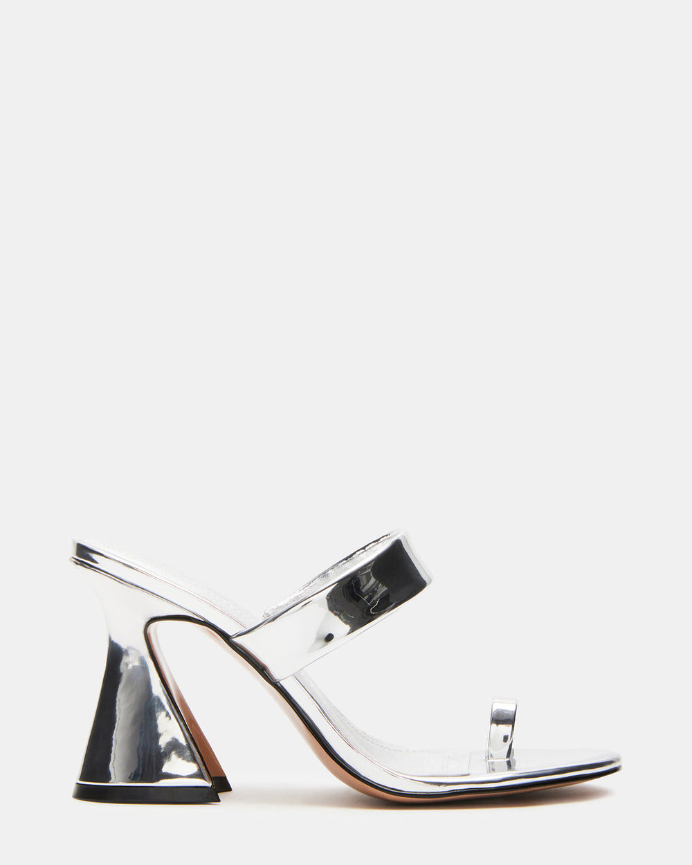 RENIE Silver Women's Open Toe Mule Heel | Steve Madden Sale