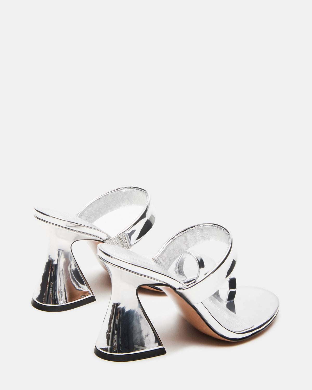 RENIE Silver Women's Open Toe Mule Heel | Steve Madden Sale