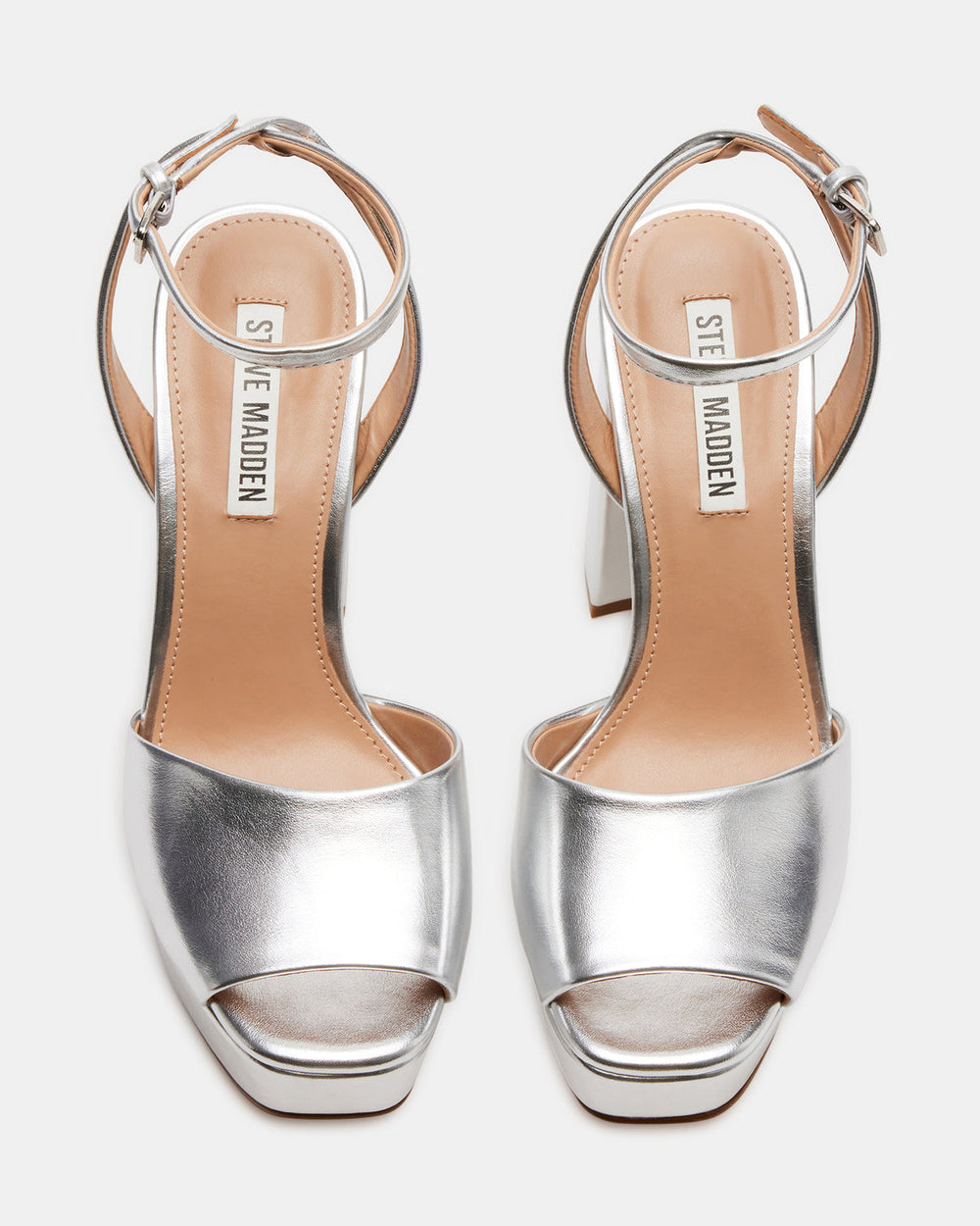 LOURDES Silver Metallic Platform Heel | Women's Heels | Steve Madden on Sale