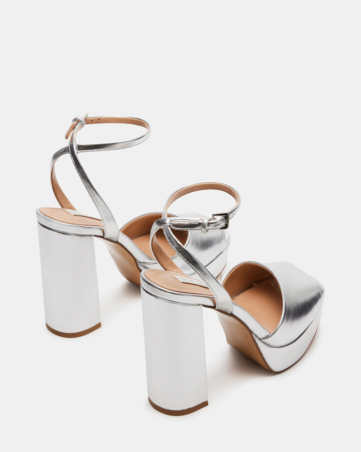LOURDES Silver Metallic Platform Heel | Women's Heels | Steve Madden on Sale