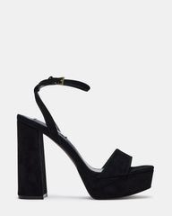 LESSA Black Suede Platform Block Heel | Women's Heels | Steve Madden discount