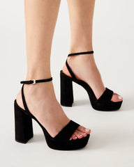 LESSA Black Suede Platform Block Heel | Women's Heels | Steve Madden discount