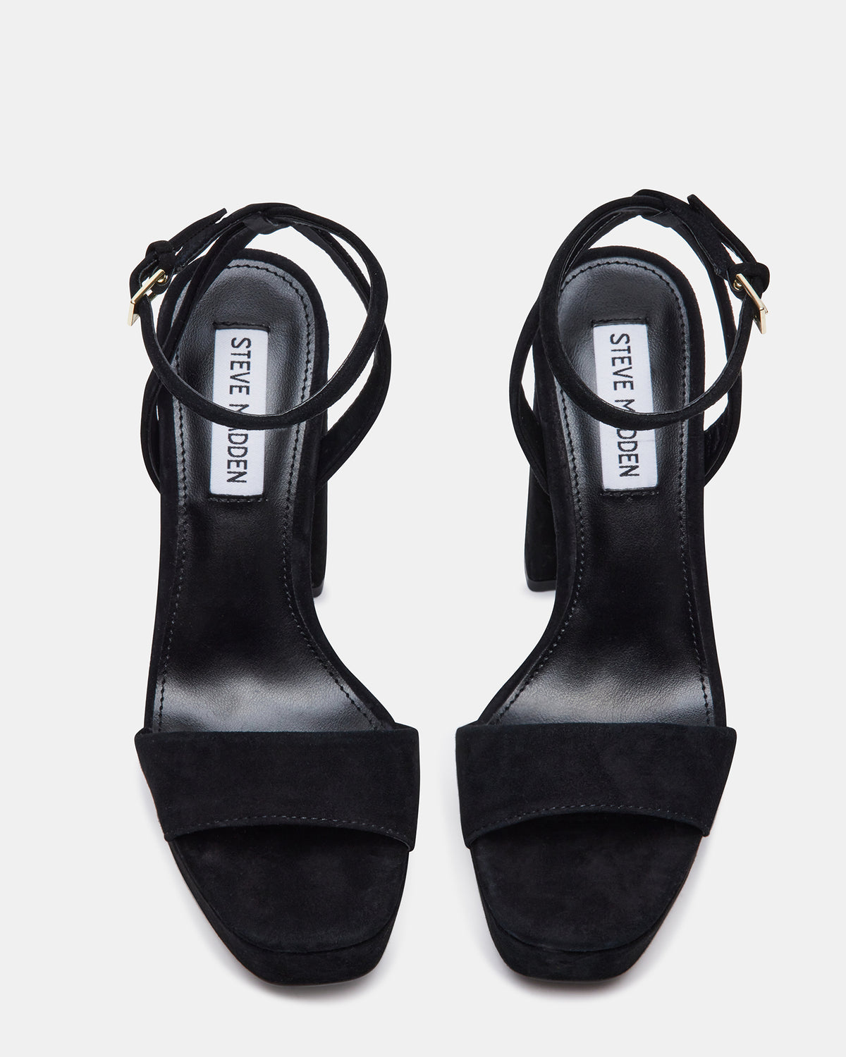 LESSA Black Suede Platform Block Heel | Women's Heels | Steve Madden discount