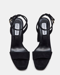 LESSA Black Suede Platform Block Heel | Women's Heels | Steve Madden discount