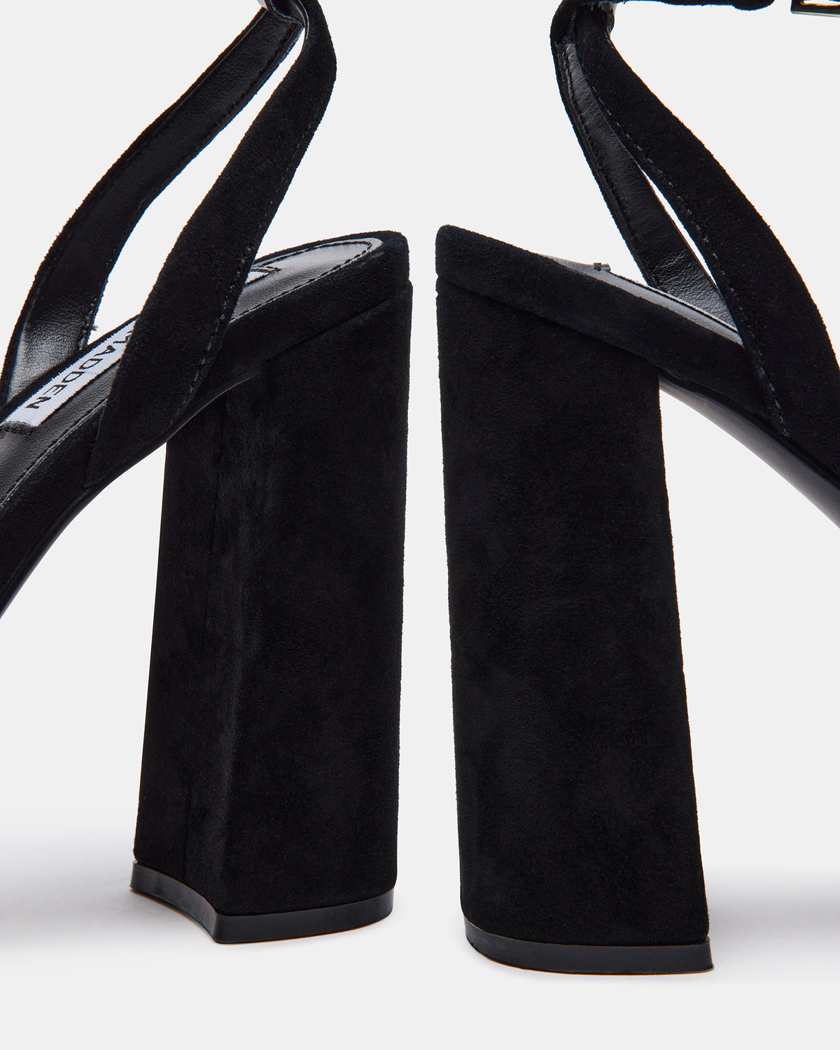 LESSA Black Suede Platform Block Heel | Women's Heels | Steve Madden discount