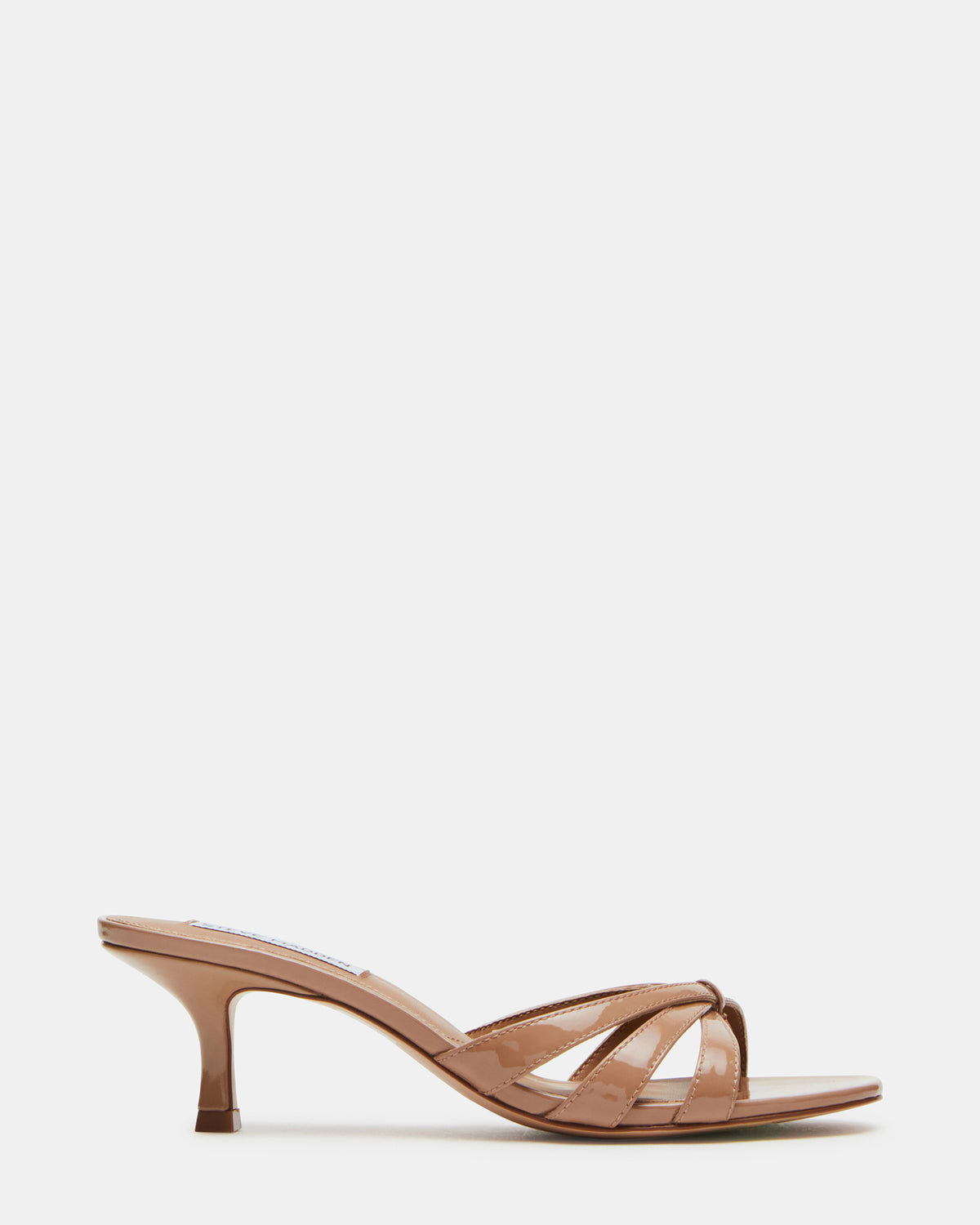 CARY Tan Patent Leather Square-Toe Strappy Mule Women's Heel | Steve Madden online