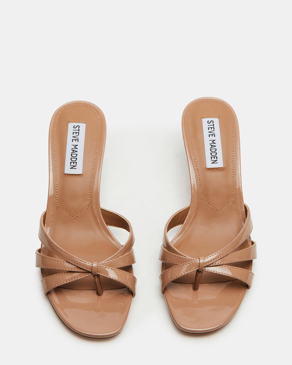 CARY Tan Patent Leather Square-Toe Strappy Mule Women's Heel | Steve Madden online