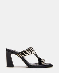 ALAMEDA Zebra Square-Toe Mule Women's Heel | Steve Madden Sale
