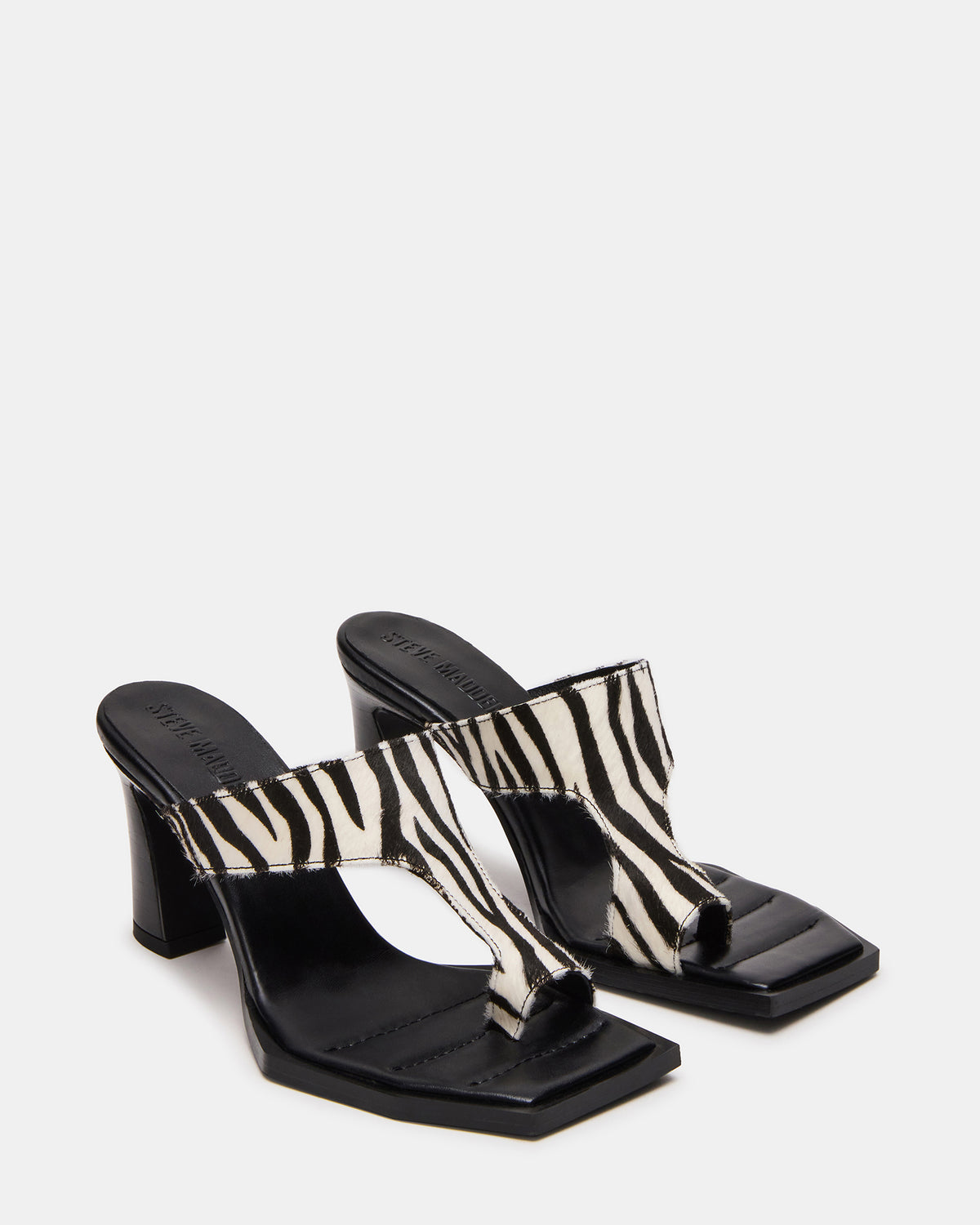 ALAMEDA Zebra Square-Toe Mule Women's Heel | Steve Madden Sale