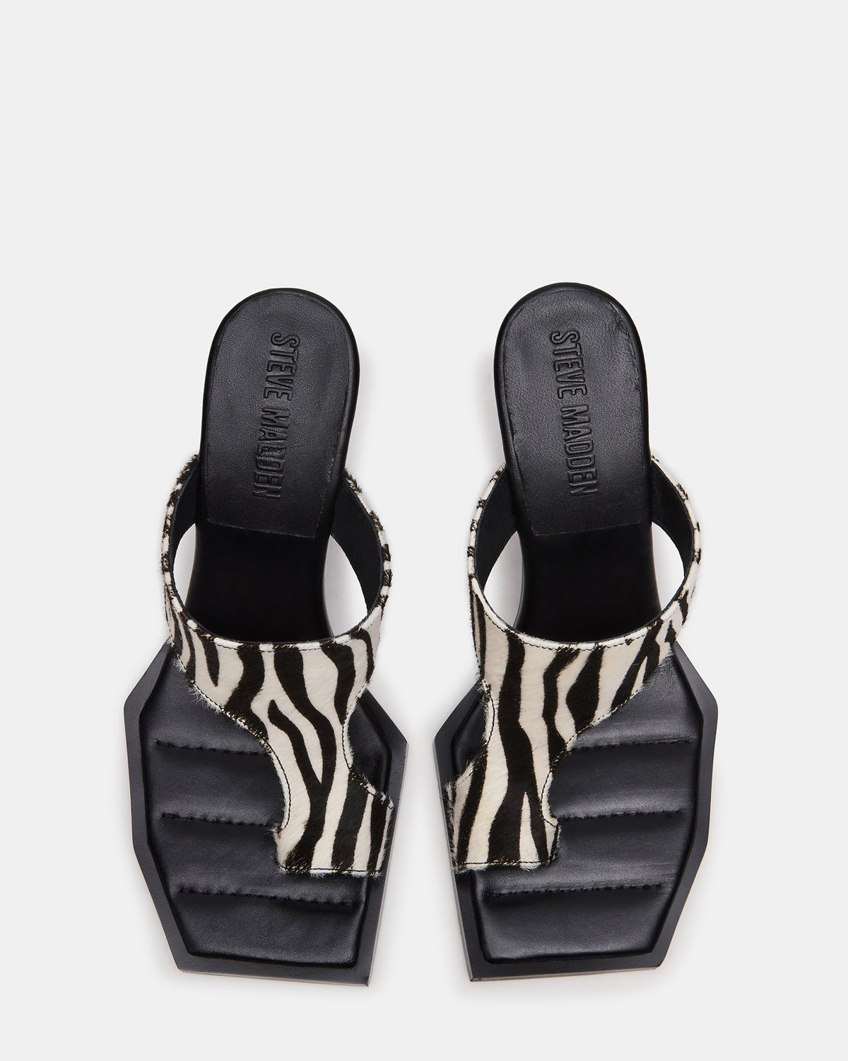 ALAMEDA Zebra Square-Toe Mule Women's Heel | Steve Madden Sale