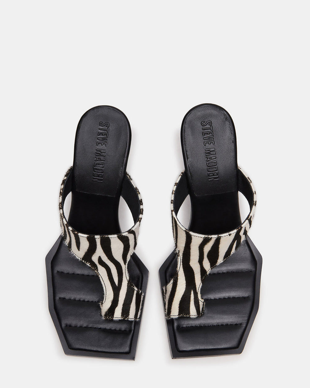 ALAMEDA Zebra Square-Toe Mule Women's Heel | Steve Madden Sale