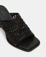 FRESCA Black Woven Square-Toe Mule Women's Heel | Steve Madden US