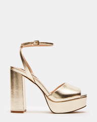 LOURDES Champagne Platform Heel | Women's Heels | Steve Madden on Sale