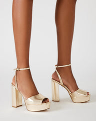 LOURDES Champagne Platform Heel | Women's Heels | Steve Madden on Sale