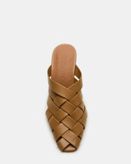 NAKITA Natural Square-Toe Woven Mule Women's Heel | Steve Madden Sale