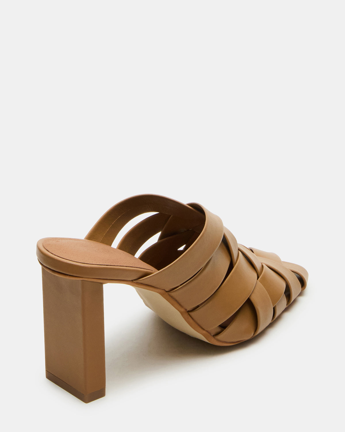 NAKITA Natural Square-Toe Woven Mule Women's Heel | Steve Madden Sale