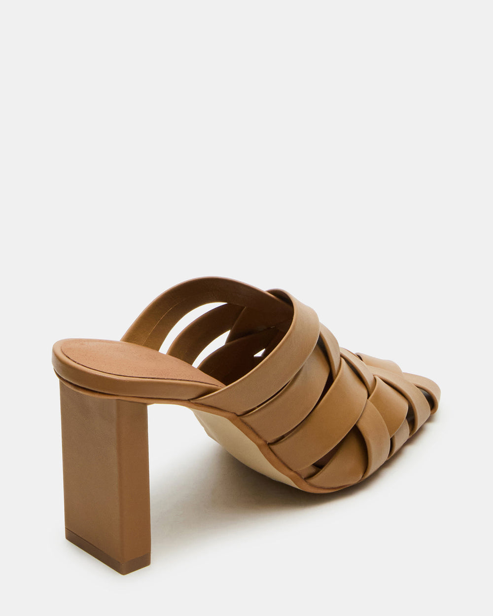 NAKITA Natural Square-Toe Woven Mule Women's Heel | Steve Madden Sale