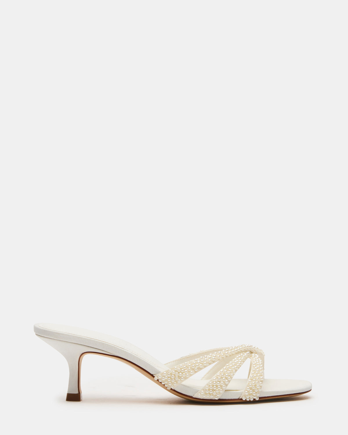 CARY Pearl Ivory Square-Toe Strappy Mule Women's Heel | Steve Madden for Sale