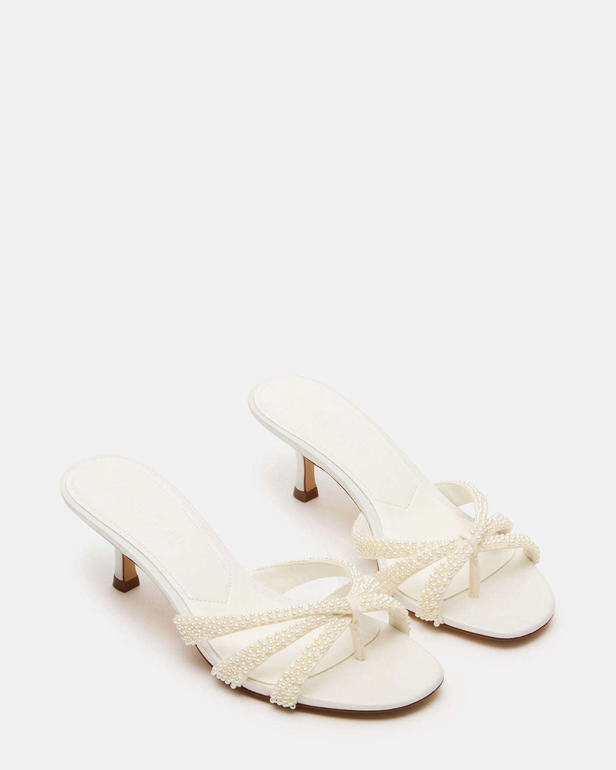 CARY Pearl Ivory Square-Toe Strappy Mule Women's Heel | Steve Madden for Sale