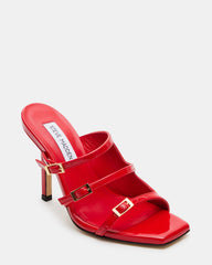OPULENT Red Leather Square Toe Mule Heel | Women's Heels | Steve Madden outlet