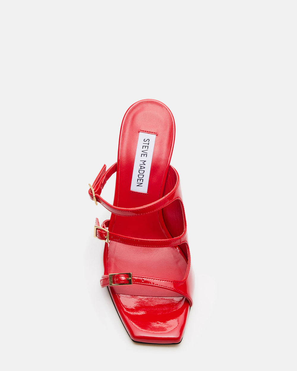 OPULENT Red Leather Square Toe Mule Heel | Women's Heels | Steve Madden outlet