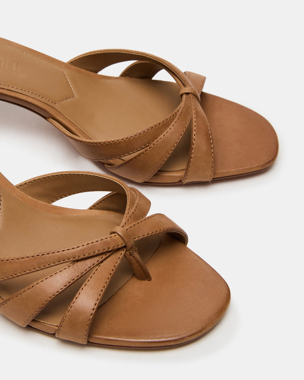 CARY Camel Leather Square-Toe Strappy Mule Women's Heel | Steve Madden discount