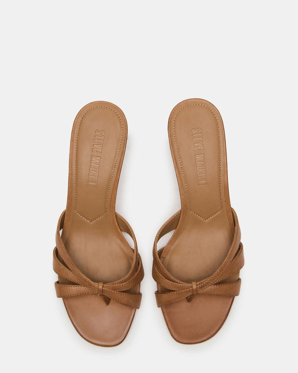 CARY Camel Leather Square-Toe Strappy Mule Women's Heel | Steve Madden discount