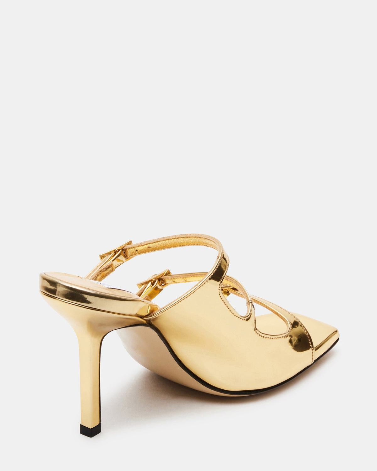 OPULENT Gold Leather Square Toe Mule Heel | Women's Heels | Steve Madden US
