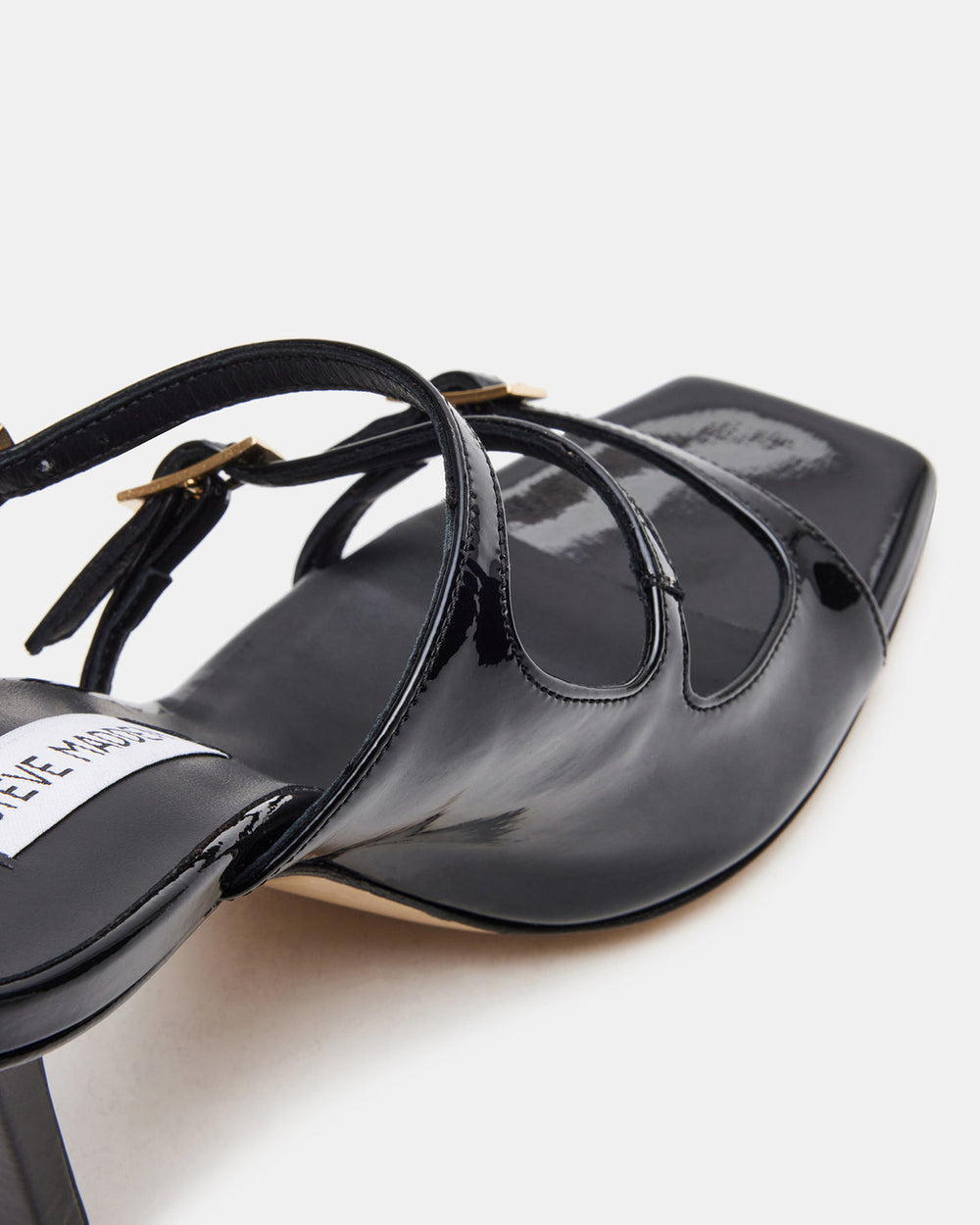 OPULENT Black Leather Square Toe Mule Heel | Women's Heels | Steve Madden outlet