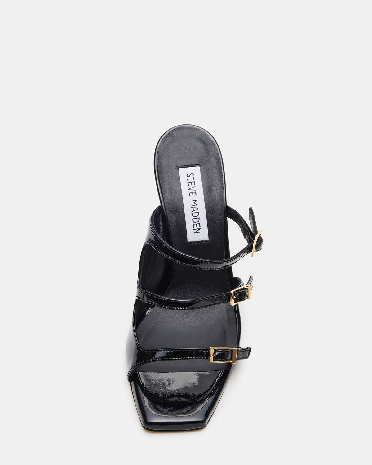 OPULENT Black Leather Square Toe Mule Heel | Women's Heels | Steve Madden outlet