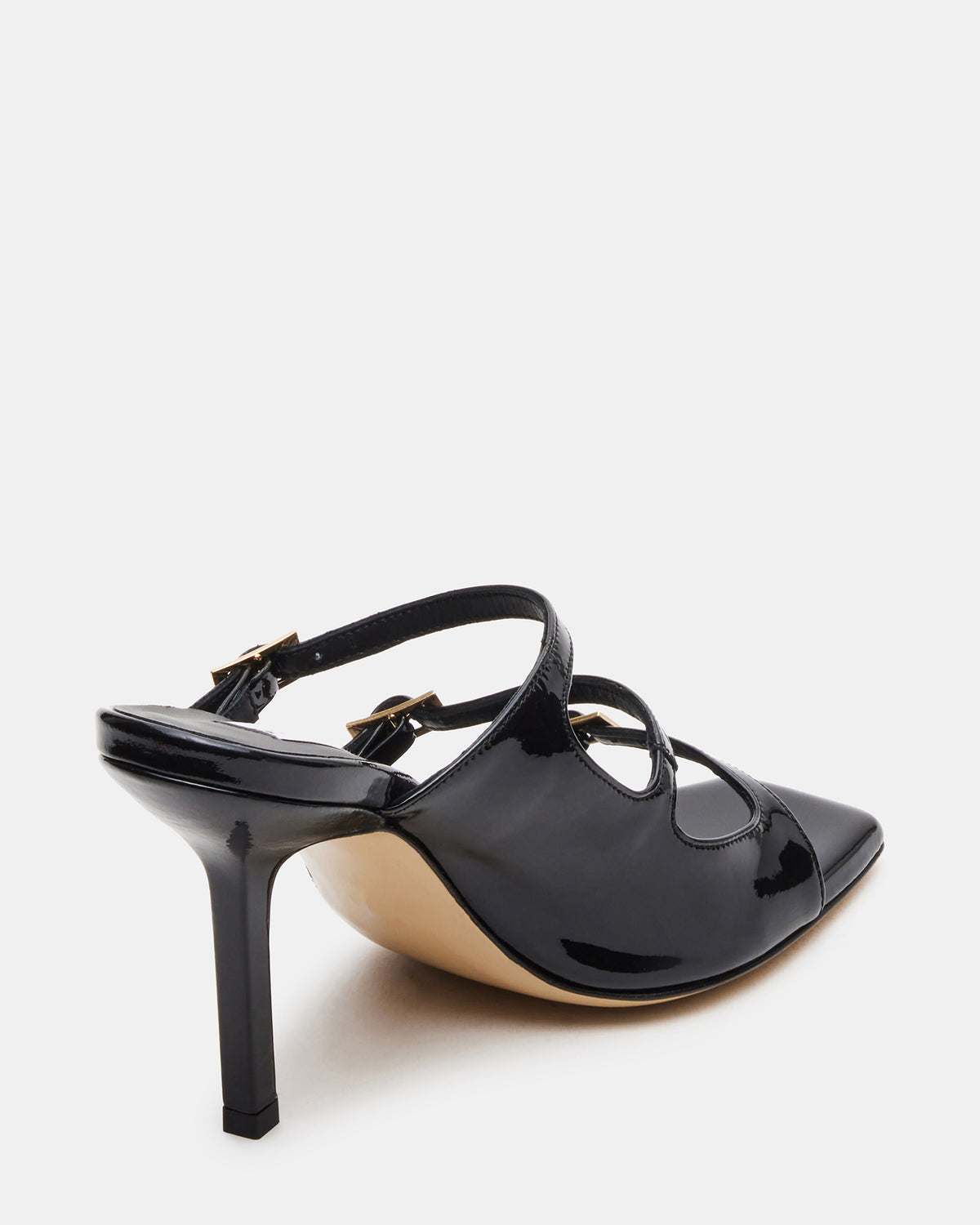 OPULENT Black Leather Square Toe Mule Heel | Women's Heels | Steve Madden outlet