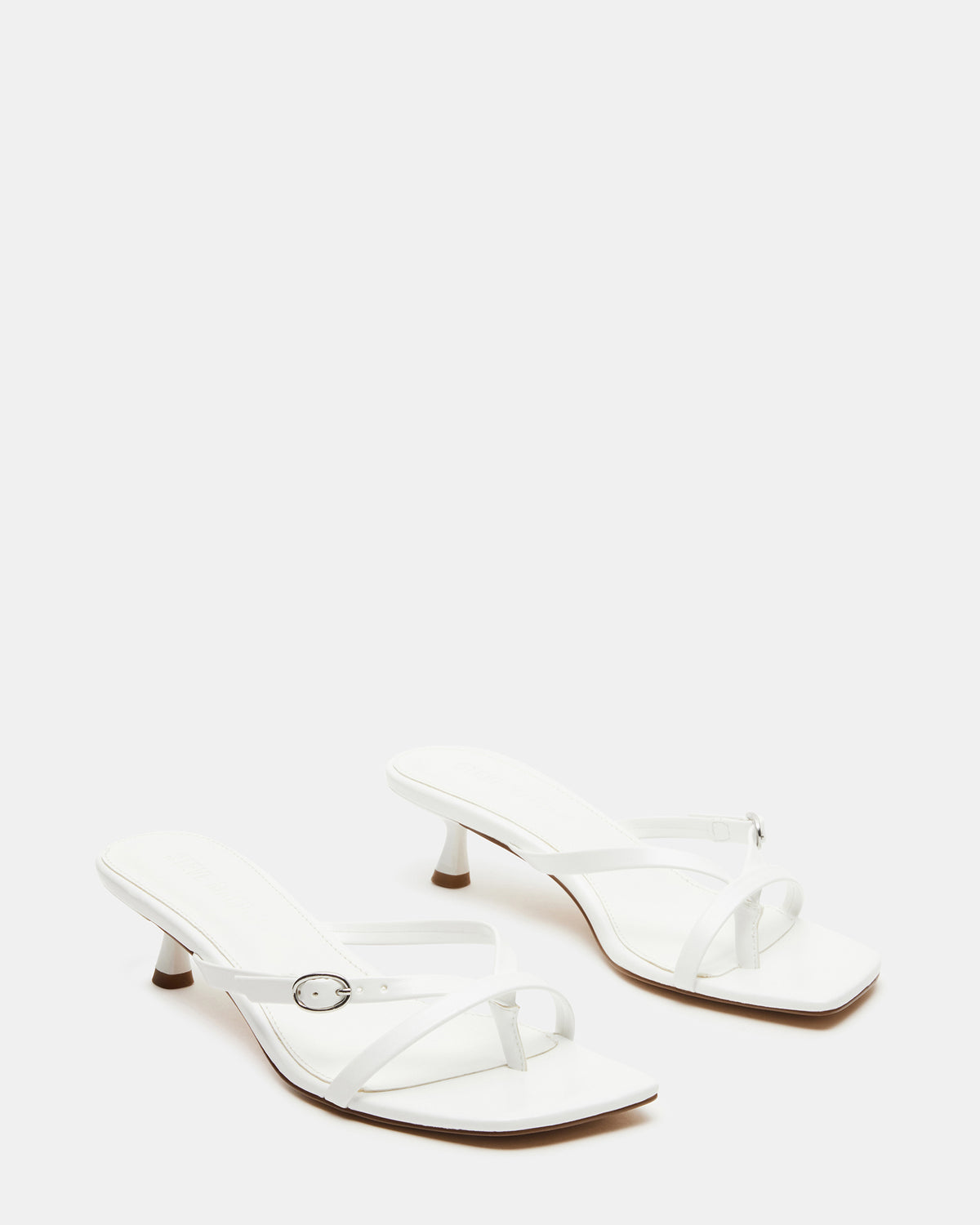 JANA White Strappy Mule Kitten Heel | Women's Heels | Steve Madden for Sale