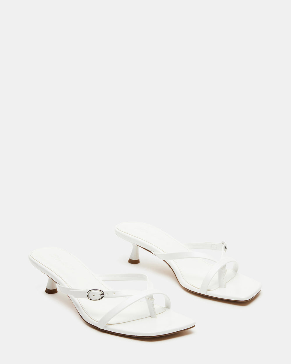 JANA White Strappy Mule Kitten Heel | Women's Heels | Steve Madden for Sale