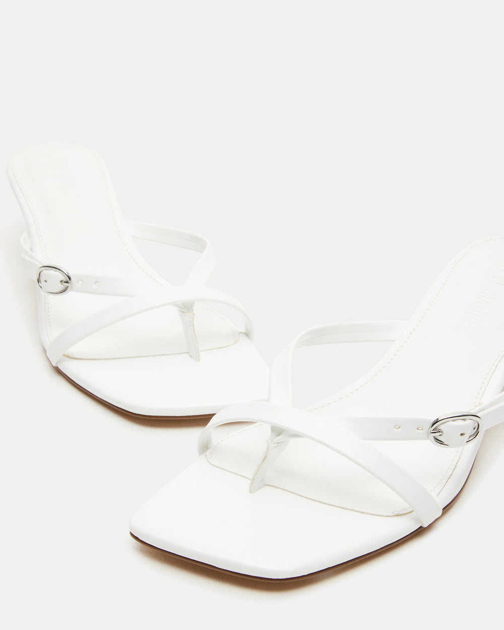 JANA White Strappy Mule Kitten Heel | Women's Heels | Steve Madden for Sale