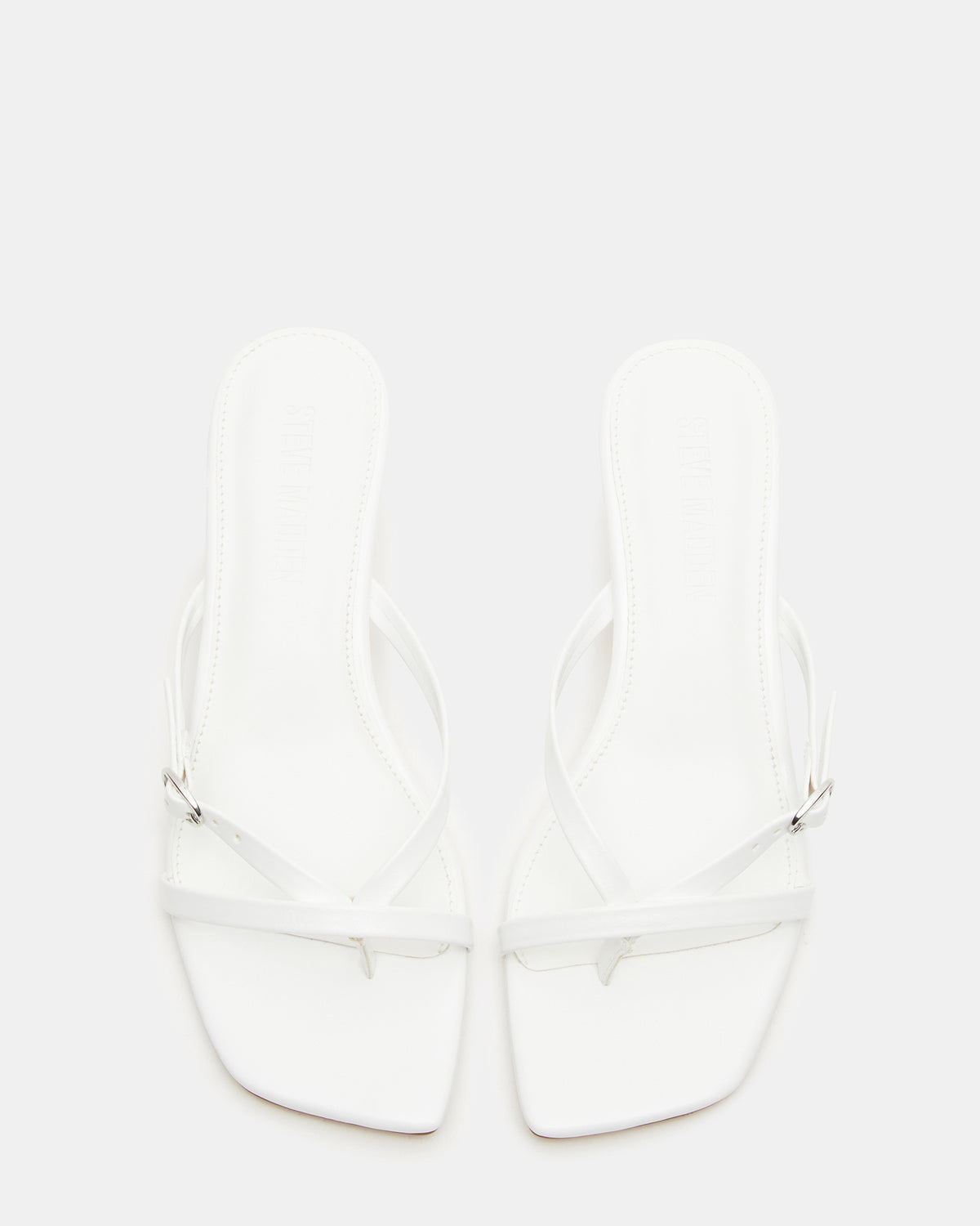 JANA White Strappy Mule Kitten Heel | Women's Heels | Steve Madden for Sale