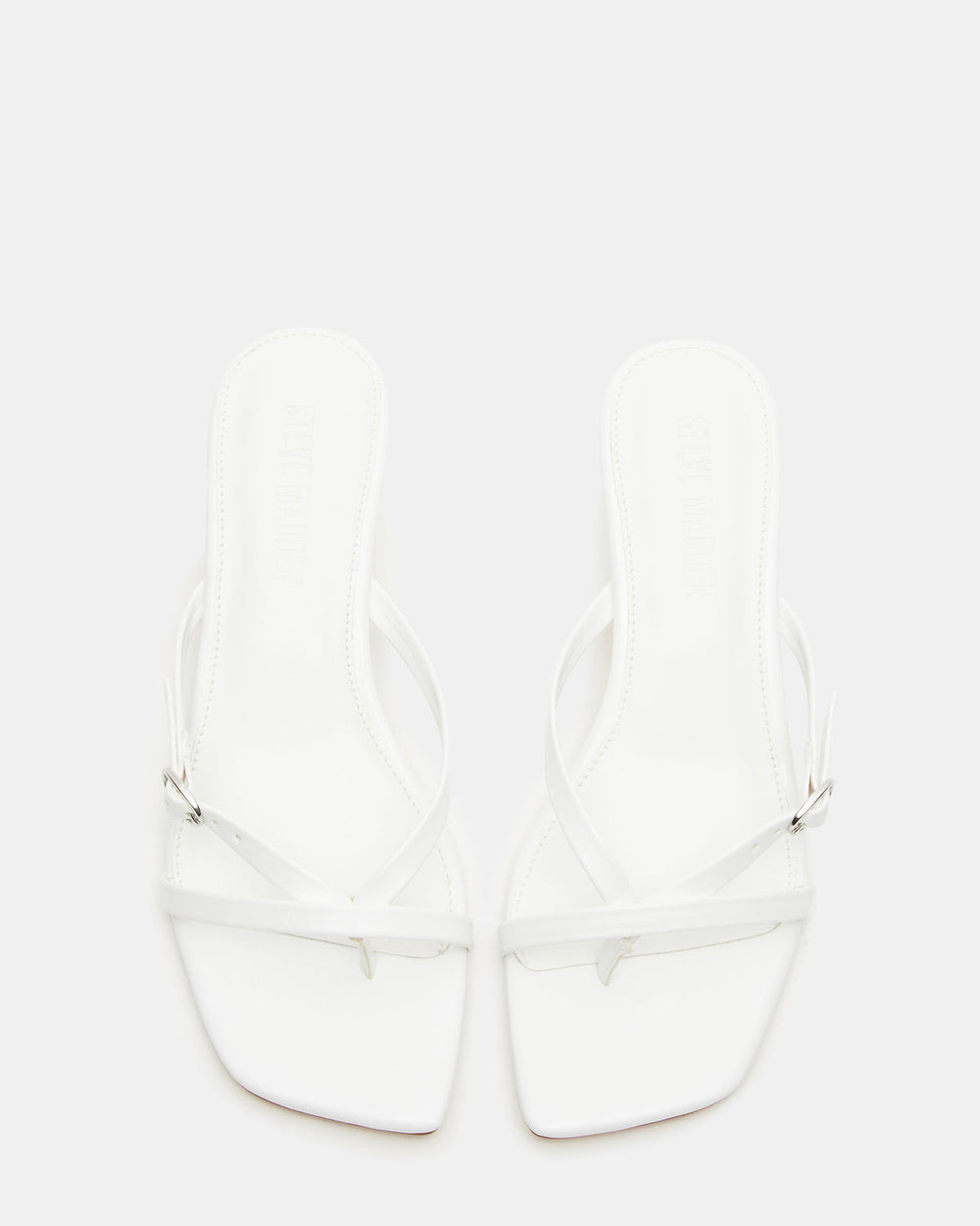 JANA White Strappy Mule Kitten Heel | Women's Heels | Steve Madden for Sale