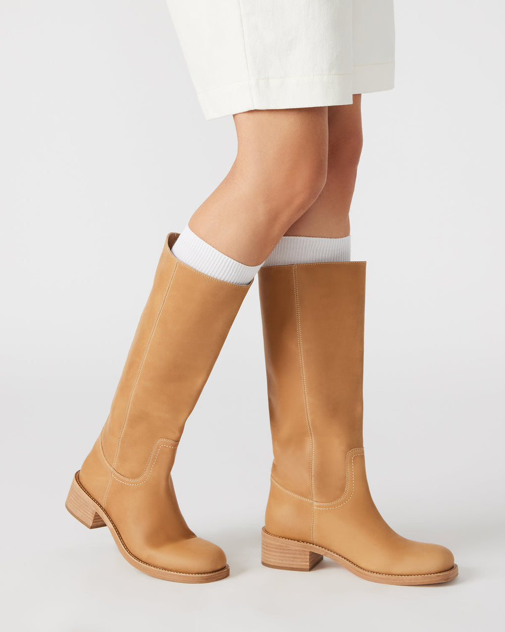 RIGGS Banana Leather Square-Toe Women's Boot | Steve Madden on Sale