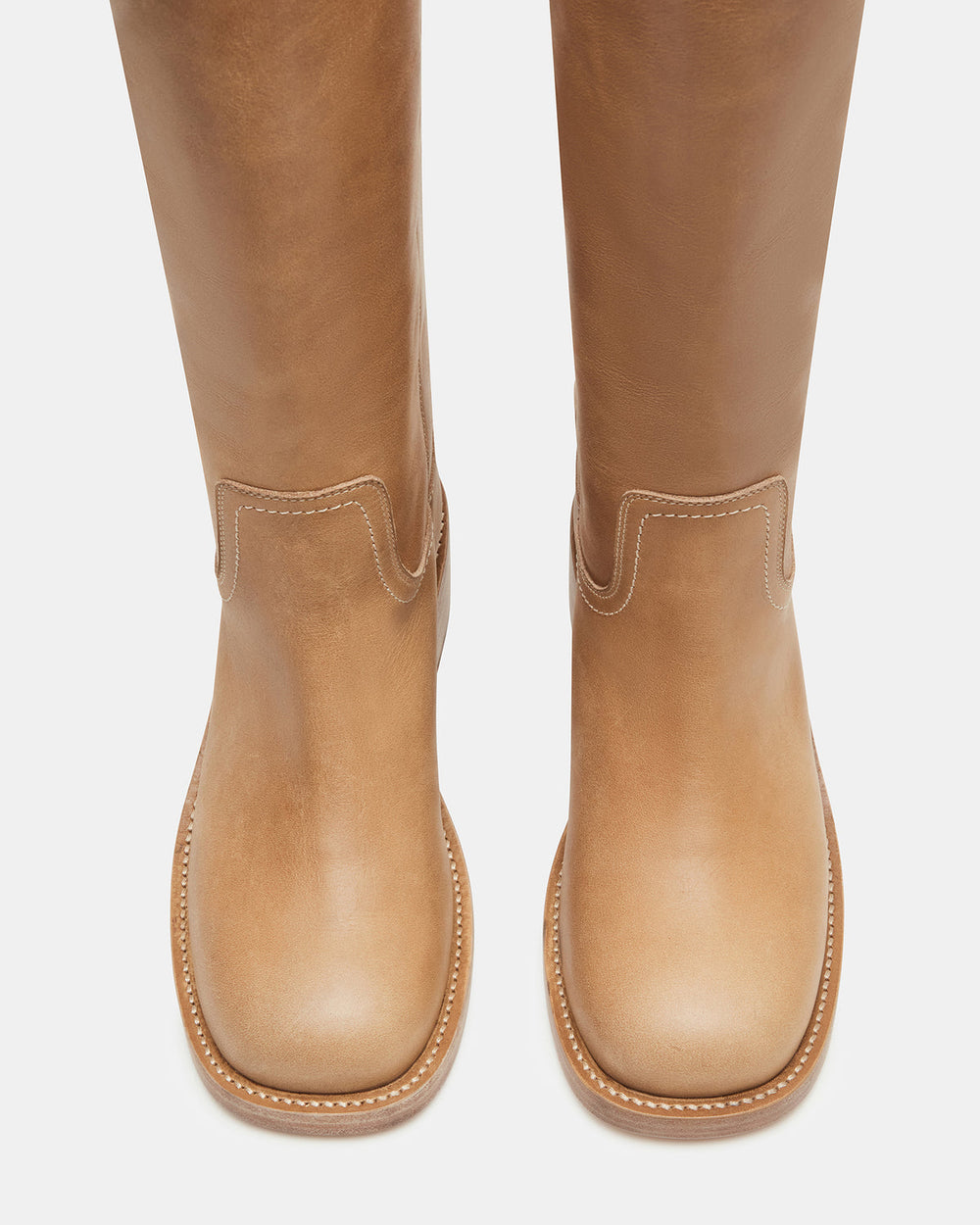 RIGGS Banana Leather Square-Toe Women's Boot | Steve Madden on Sale