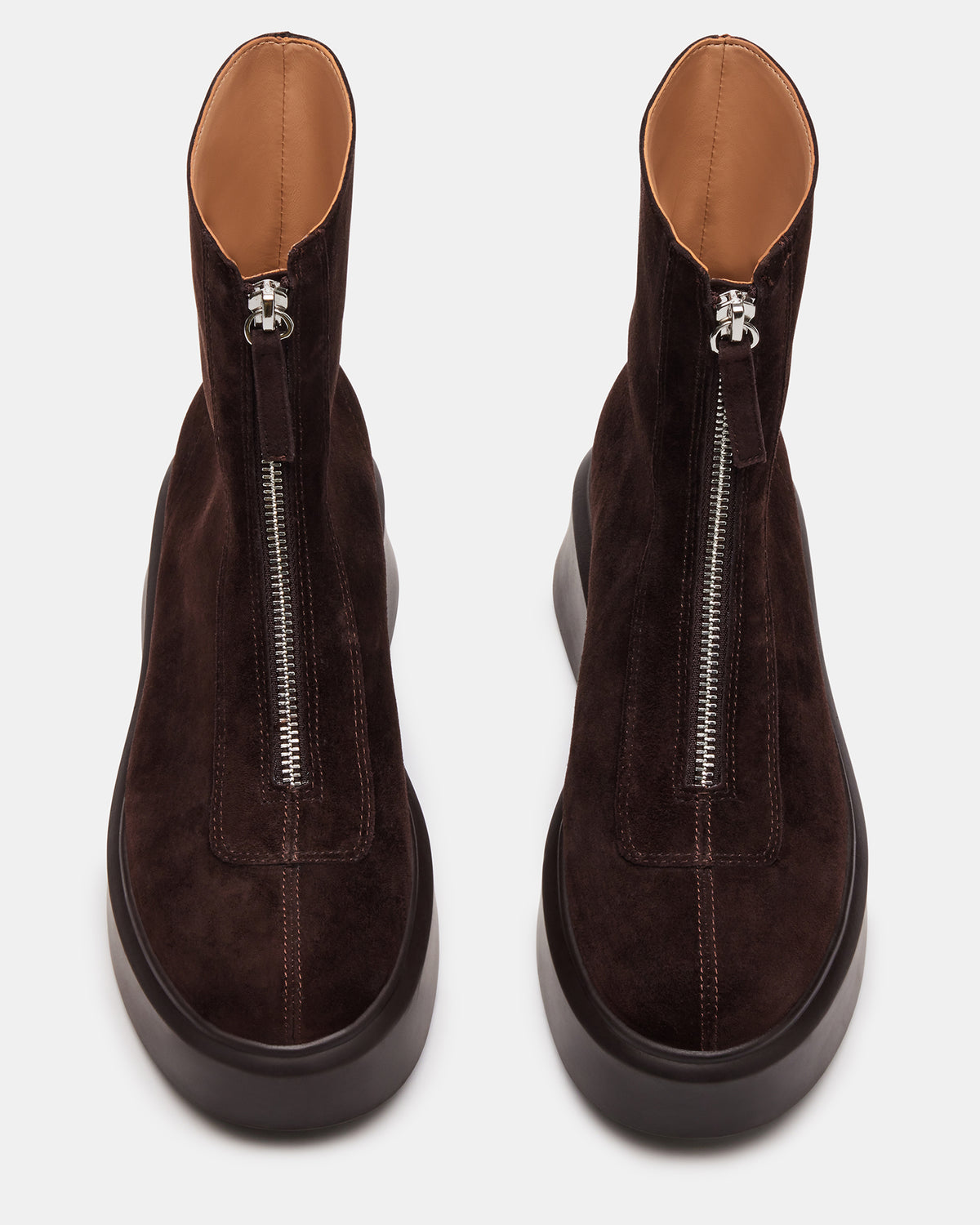 JONES Chocolate Brown Suede Zipper Lug Women's Ankle Boot | Steve Madden near me
