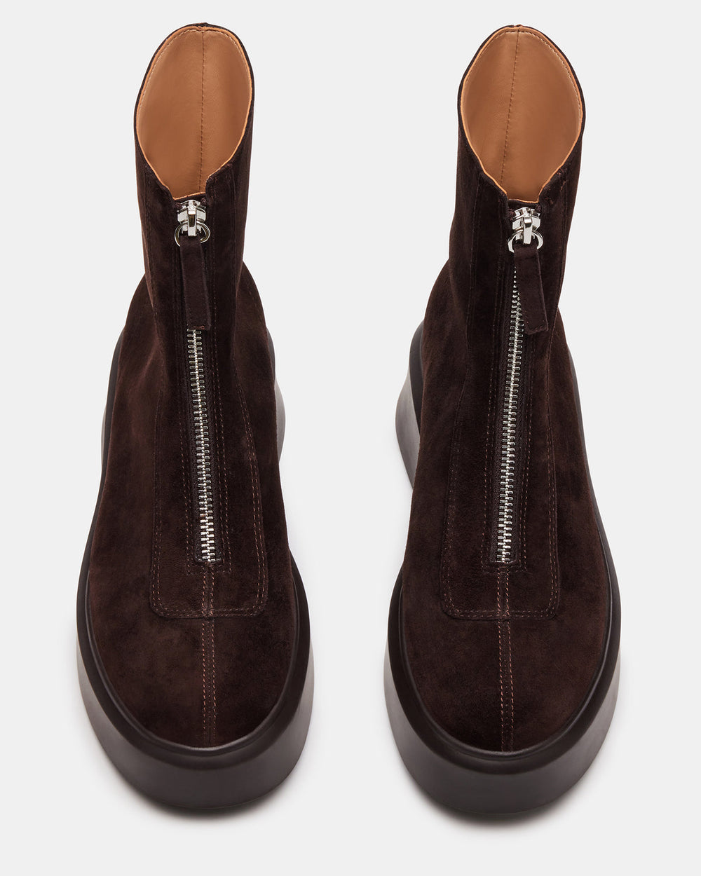 JONES Chocolate Brown Suede Zipper Lug Women's Ankle Boot | Steve Madden near me