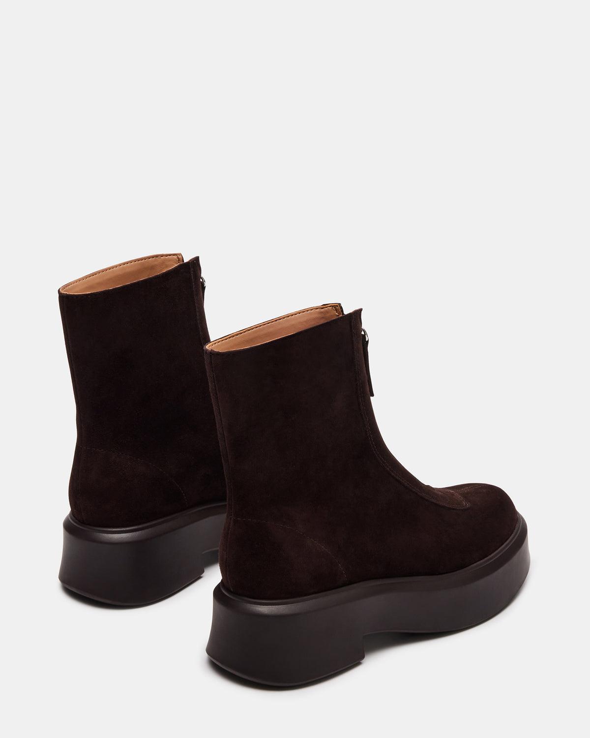 JONES Chocolate Brown Suede Zipper Lug Women's Ankle Boot | Steve Madden near me