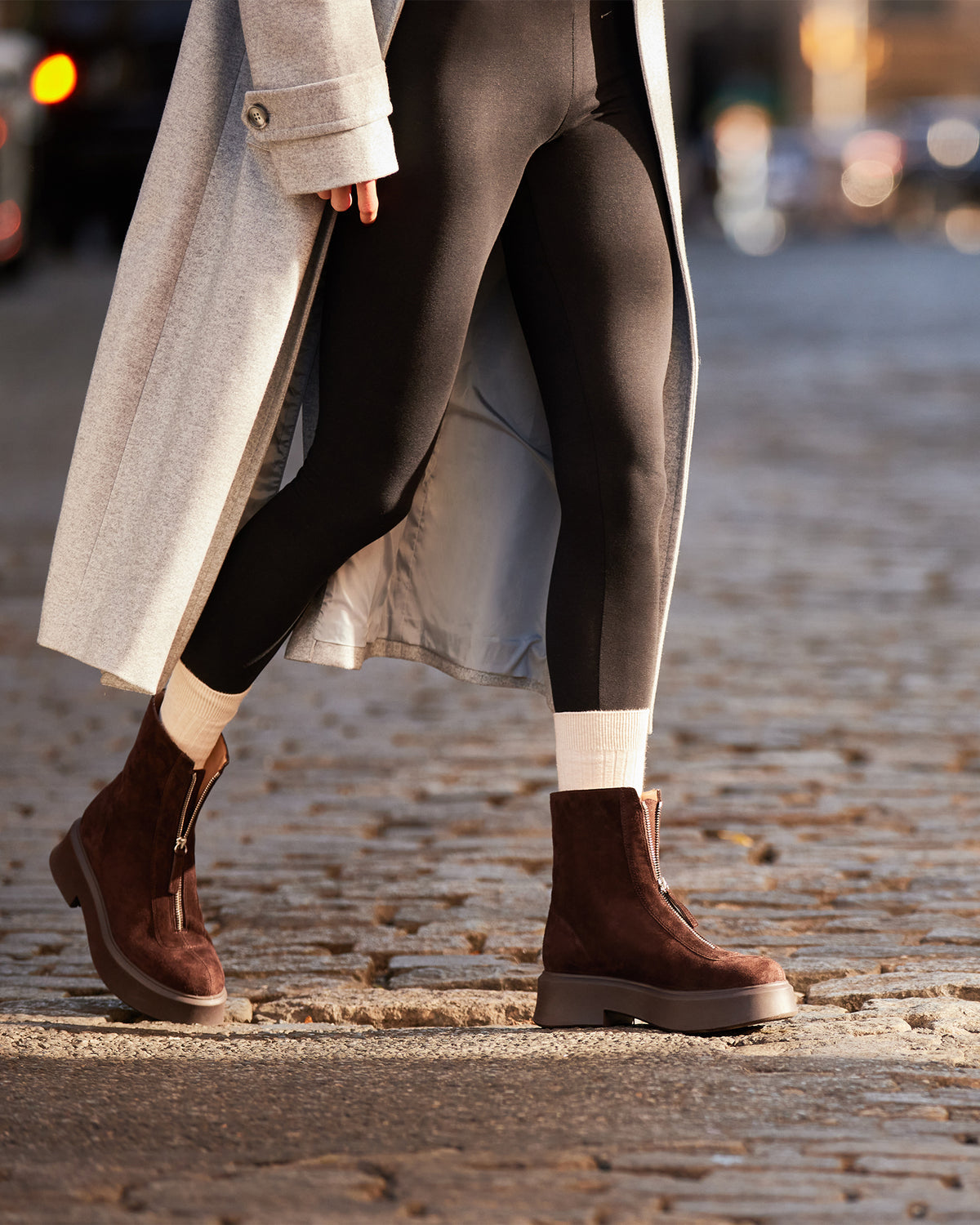 JONES Chocolate Brown Suede Zipper Lug Women's Ankle Boot | Steve Madden near me