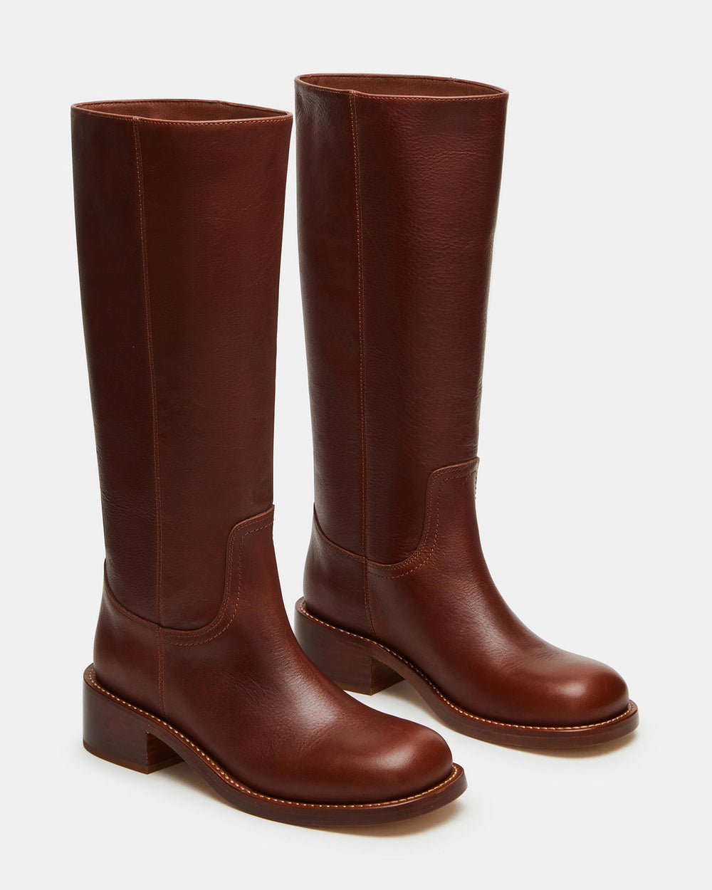 RIGGS Rust Leather Square-Toe Women's Boot | Steve Madden discount
