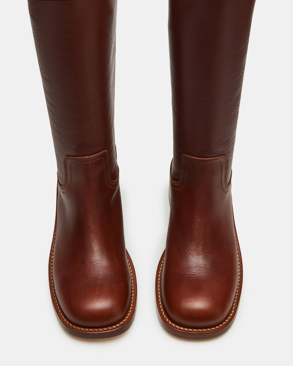 RIGGS Rust Leather Square-Toe Women's Boot | Steve Madden discount